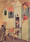 Pietro Lorenzetti Canvas Paintings - Beata Umilta Transport Bricks to the Monastery